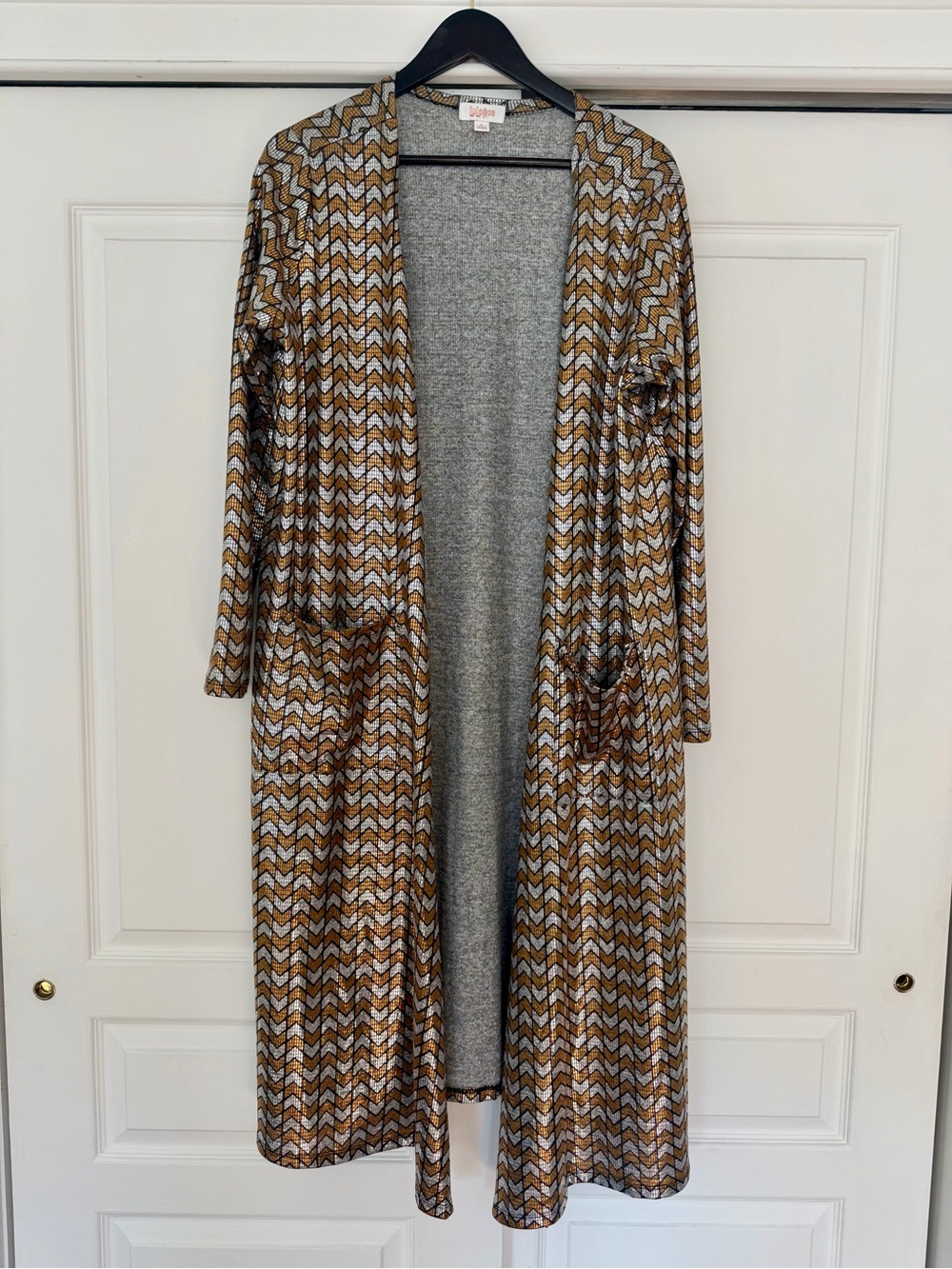 LuLaRoe Sarah Metallic Duster Festival Cardigan